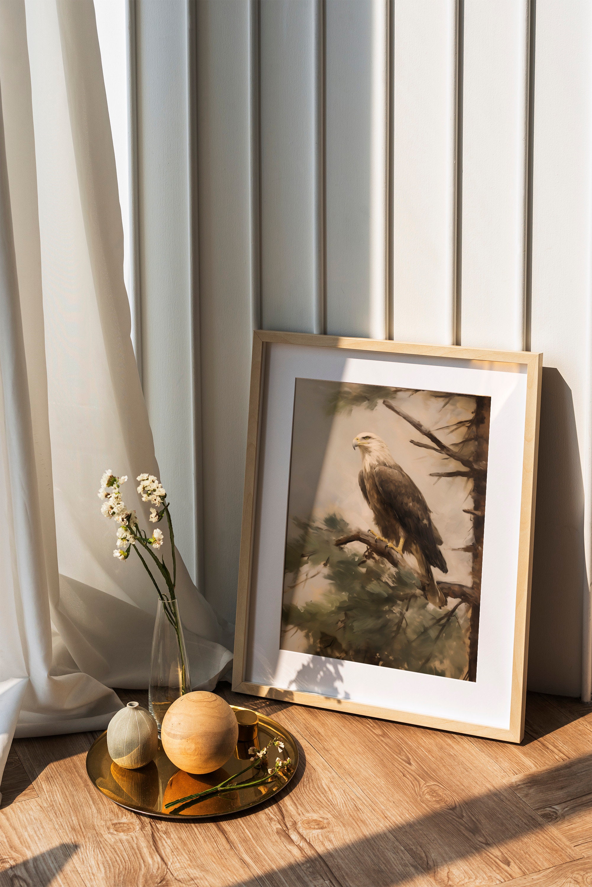 Vintage Bald Eagle Oil Painting | Wildlife Art Print (digital Download ...