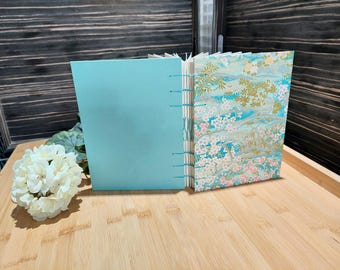 Handbound Watercolor Sketchbook, Coptic Stitch, Chiyogami Paper, 140lb/300gsm Paper
