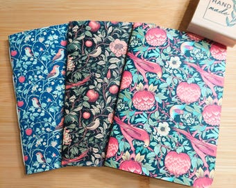 Floral Mini Sketchbook Set, Pocket Journal, Hand Sewn