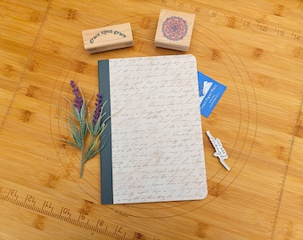 ruled Japanese notebook, journal, sketchbook, Muji, recycled paper, hand finished, artist gift, travel book
