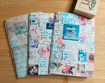 Handmade Pocket Sketchbook Set, Travel Journal, Nature Theme