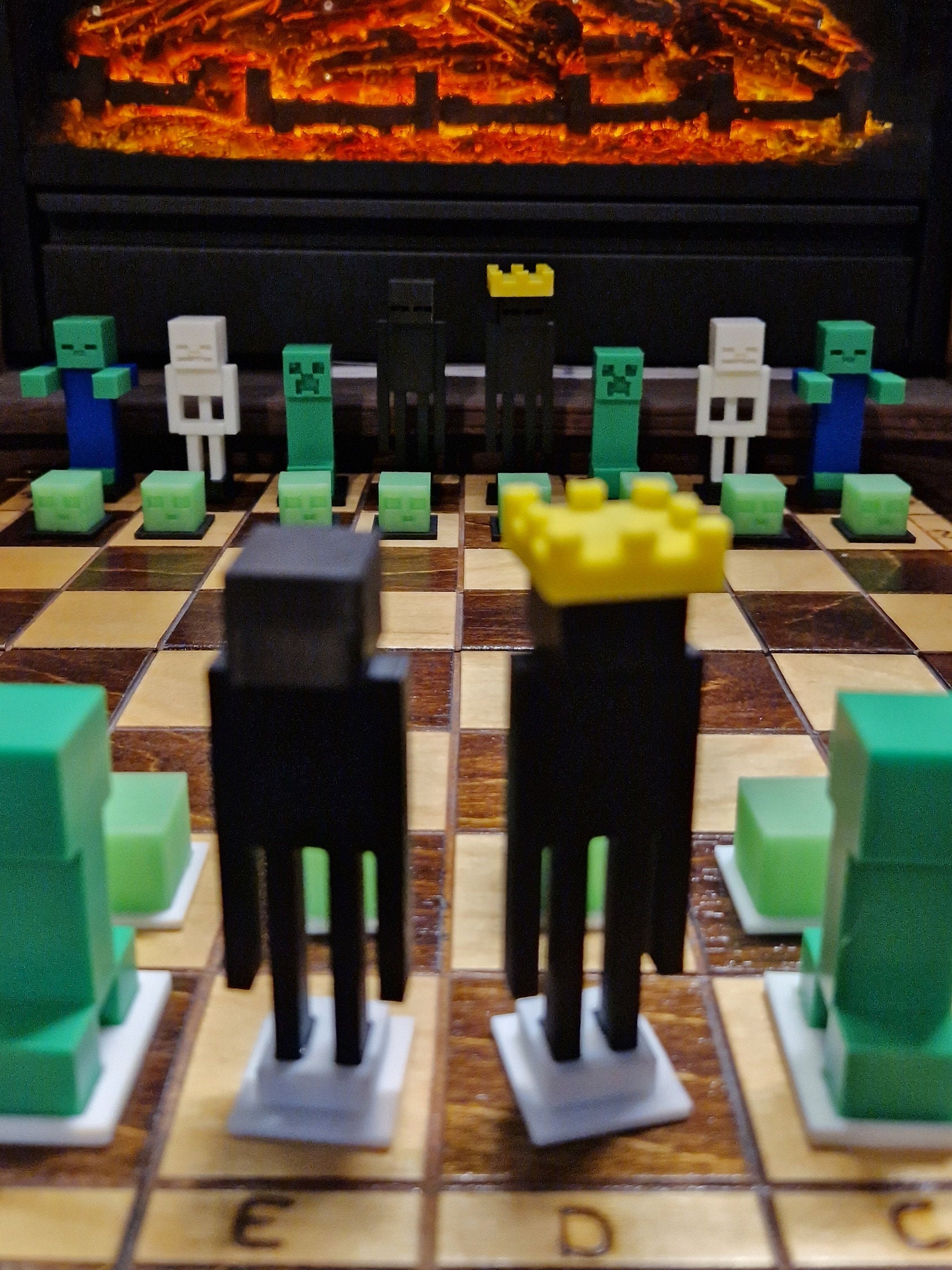 Minecraft Chess Set - Handcrafted Multicolored 3D Pieces - Unique Gamer ...