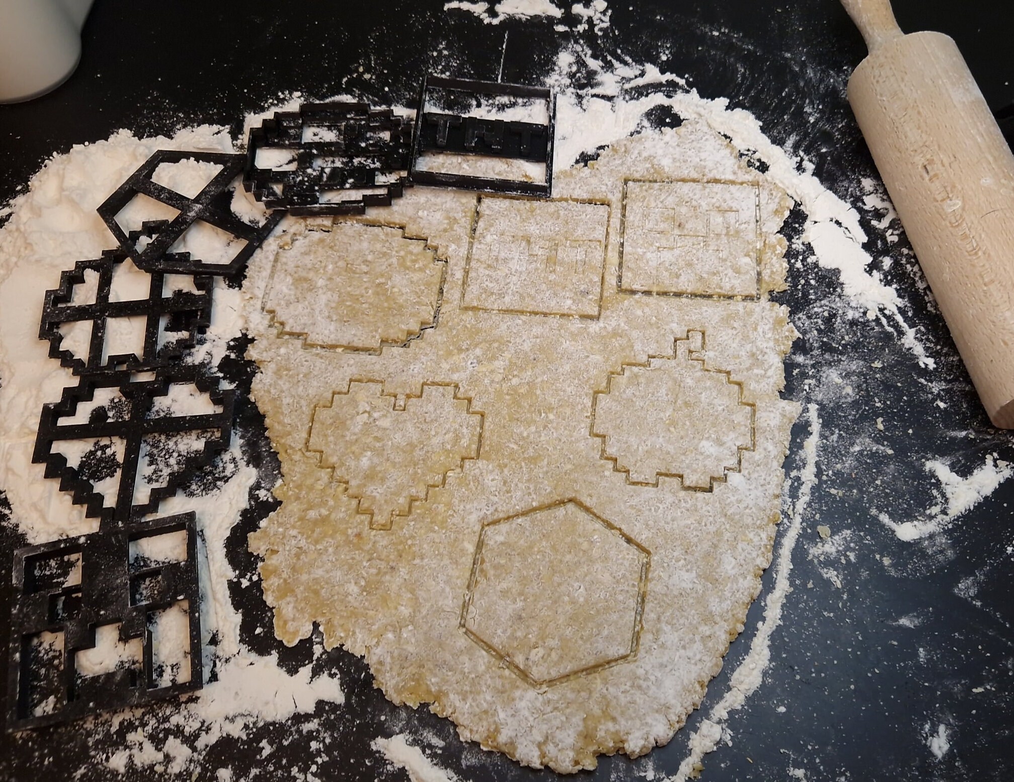 Mine & Munch: 3D Printed Minecraft Cookie Cutter Set Game Items Heart ...