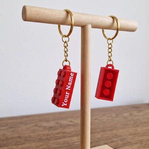 Portachiavi personalizzato a forma di mattone, portachiavi con nome personalizzato, portachiavi stampato in 3D