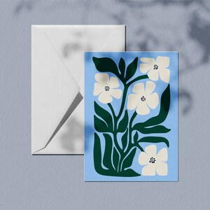 Carte de voeux florale botanique, parfaite pour exprimer de la joie, de la gratitude et de la prévenance, notes d'amour du jardin, téléchargement numérique
