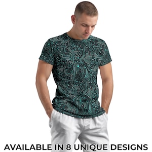 T-shirt motif circuit imprimé, chemise technique circuits imprimés, cadeau d'ingénieur, t-shirt électronique de carte d'ordinateur, chemise unisexe geek nerd, cadeau pour les amateurs de technologie