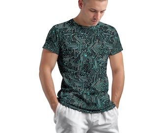 Geek Tech T-Shirt with Circuit Board Design – Perfect Engineer Gift or Programmer Shirt – Nerdy Electronics Tee for Science & STEM Lovers