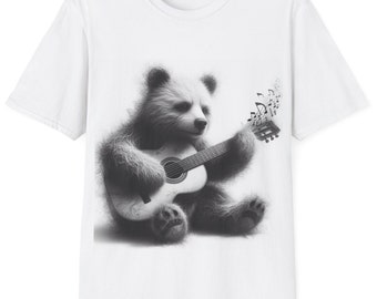 Bear Playing Guitar T-Shirt, Men's Bear Shirt, Music Shirt, Bear Graphic Tee, Bear Lovers Gift