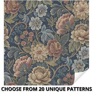 Carta da parati autoadesiva elegante con motivo floreale rustico vintage da giardino, carta da parati autoadesiva con delicati e sofisticati fiori senza tempo.
