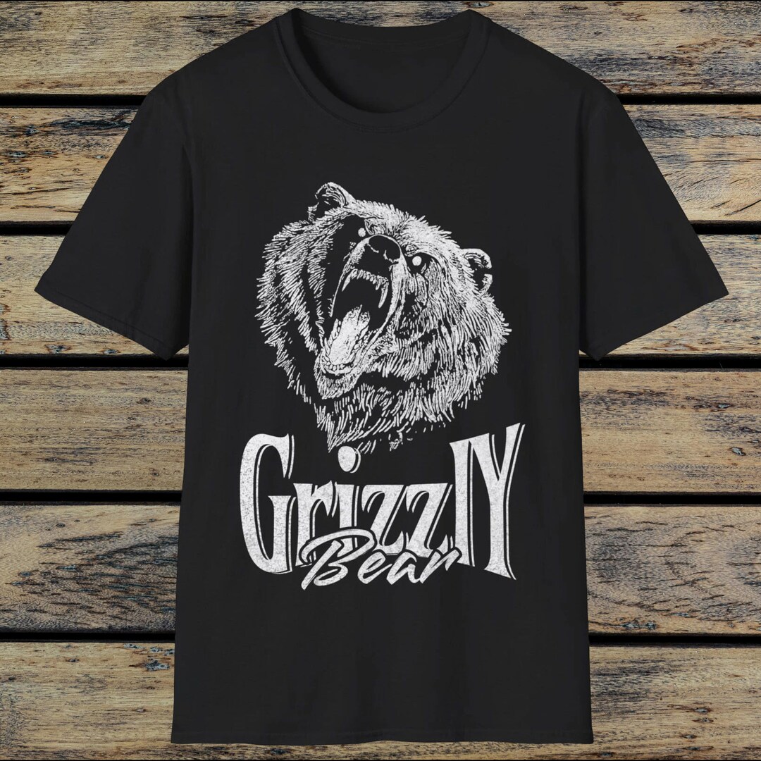 Grey Bear Motif Cotton T-Shirt main image 0