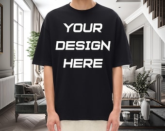 Custom Oversized T-Shirt, Personalized Drop Shoulder Tee, Unisex Baggy Shirt, Your Design, Streetwear Graphic Tee, Gift for Him or Her
