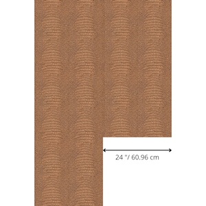 May include: Brown textured wallpaper with a reptile skin pattern. The wallpaper is 24 inches wide, or 60.96 cm. The design features a repeating pattern of scales, creating a realistic and tactile appearance.