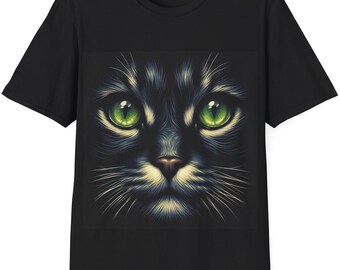 Cat T-Shirt, Cat Tee, Artwork Cat Shirt, Cat Graphic TShirt, Unique Cat T-Shirt, Cute Cat T-Shirt, Cat Lovers ShirtUnisex Softstyle T-Shirt