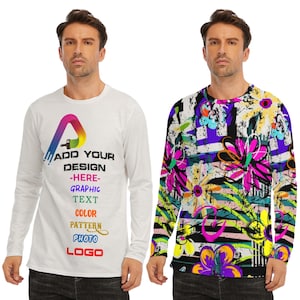 Custom Unisex Long Sleeve Shirt – Add Design, Graphic, Text or Logo – Personalized Cotton Tee, Gift for Him, Her, Team or Business Workwear