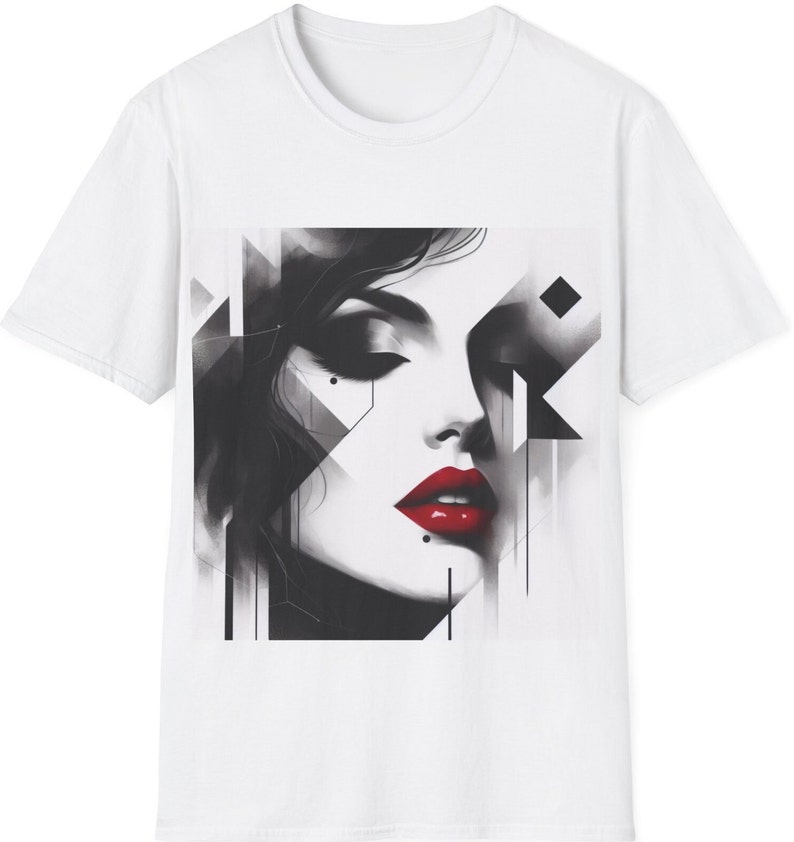 Women Abstract Face T-shirt, Face Art Graphic Shirt, Unique Face Tee ...