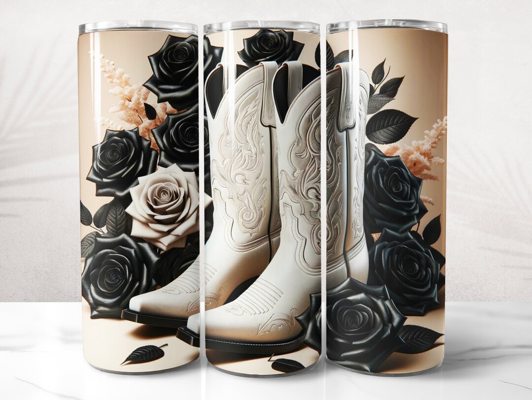 Cowboy Boots Tumbler Wrap PNG Design, Western Tumbler Wrap 20 Oz Skinny ...
