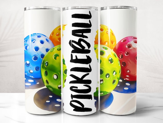 Pickleball Tumbler Wrap PNG Design, Pickleball Tumbler Wrap 20 oz Skinny Tumbler Sublimation, Instant Digital Download (+20 Free Designs)