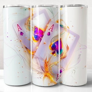 Poker Tumbler Wrap PNG Design, Poker Tumbler Wrap 20 oz Skinny Tumbler Sublimation, Instant Digital Download (+20 Free Designs)