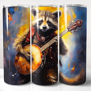 Banjo Tumbler Wrap PNG Design, Banjo Tumbler Wrap 20 Unzen Skinny Tumble Sublimation, sofortiger digitaler Download (+20 kostenlose Designs)