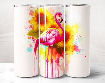 Flamingo Tumbler Wrap PNG Design, Flamingo Tumbler Wrap 20 oz Skinny Tumbler Sublimation, Instant Digital Download (+20 Free Designs)