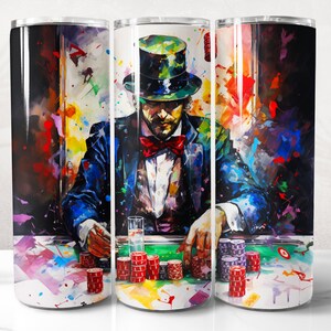 Poker Tumbler Wrap PNG Design, Poker Tumbler Wrap 20 oz Skinny Tumbler Sublimation, Instant Digital Download (+20 Free Designs)
