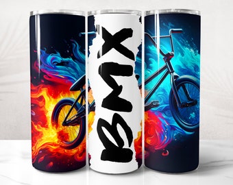 BMX Tumbler Wrap PNG Design, BMX Tumbler Wrap 20 oz Skinny Tumbler Sublimation, Instant Digital Download (+20 Free Designs)