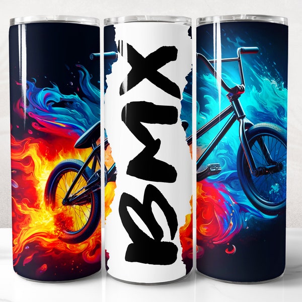 BMX Tumbler Wrap PNG Design, BMX Tumbler Wrap 20 oz Skinny Tumbler Sublimation, Instant Digital Download (+20 Free Designs)