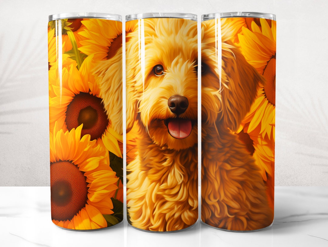 Goldendoodle Tumbler Wrap PNG Design, Dog Tumbler Wrap 20 Oz Skinny ...