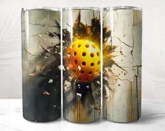 Pickleball Tumbler Wrap PNG Design, Pickleball Tumbler Wrap 20 oz Skinny Tumbler Sublimation, Instant Digital Download (+20 Free Designs)