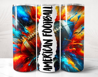 American Football Tumbler Wrap PNG Design, Football Tumbler Wrap 20 oz Skinny Tumbler Sublimation, Instant Digital Download (+20 Free Design