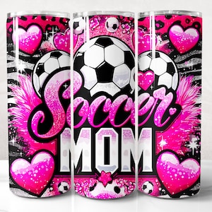 Soccer Mom Tumbler Wrap PNG Design, Soccer Tumbler Wrap 20 oz Skinny Tumbler Sublimation, Instant Digital Download (+20 Free Designs)