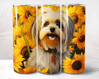 Shih Tzu Tumbler Wrap PNG Diseño, Shih Tzu Dog Tumbler Wrap 20 oz Skinny Tumbler Sublimación, Descarga digital instantánea (+20 diseños gratuitos)