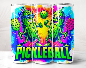 Pickleball Tumbler Wrap PNG-design, Pickleball Tumbler Wrap 20 oz smal tumbler sublimering, omedelbar digital nedladdning (+20 gratis designer)