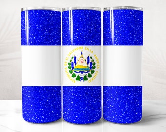 El Salvador Tumbler Wrap PNG Design, El Salvador Tumbler Wrap 20 oz Skinny Tumbler Sublimation, Instant Digital Download (+20 Free Designs)