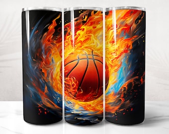 Basketball Becher Wrap PNG Design, Basketball Becher Wrap 20 oz Skinny Becher Sublimation, sofortiger digitaler Download (+20 kostenlose Designs)