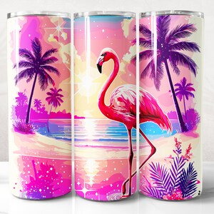 Flamingo Tumbler Wrap PNG Design, Flamingo Tumbler Wrap 20 oz Skinny Tumbler Sublimation, Instant Digital Download (+20 Free Designs)