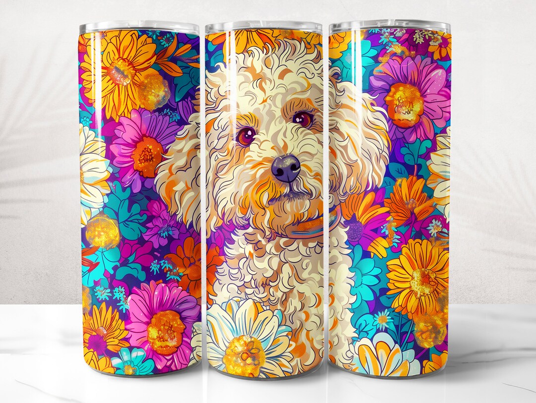 Goldendoodle Tumbler Wrap PNG Design, Dog Tumbler Wrap 20 Oz Skinny ...