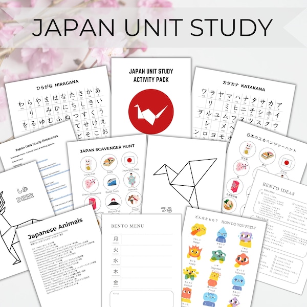 Japan Unit Study Activity Pack for Kid, Country Mini Unit, Homeschool Teaching Resource, Classroom Lesson Plan, Student Research Project PDF