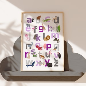 Kids ABC Alphabet Poster | Children’s Wall Art | Educational Prints ...