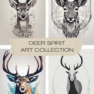 Deer Spirit Animal Downloadable Digital Art 5-Pack