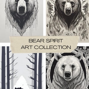 Bear Spirit Animal Downloadable Digital Art 5-Pack