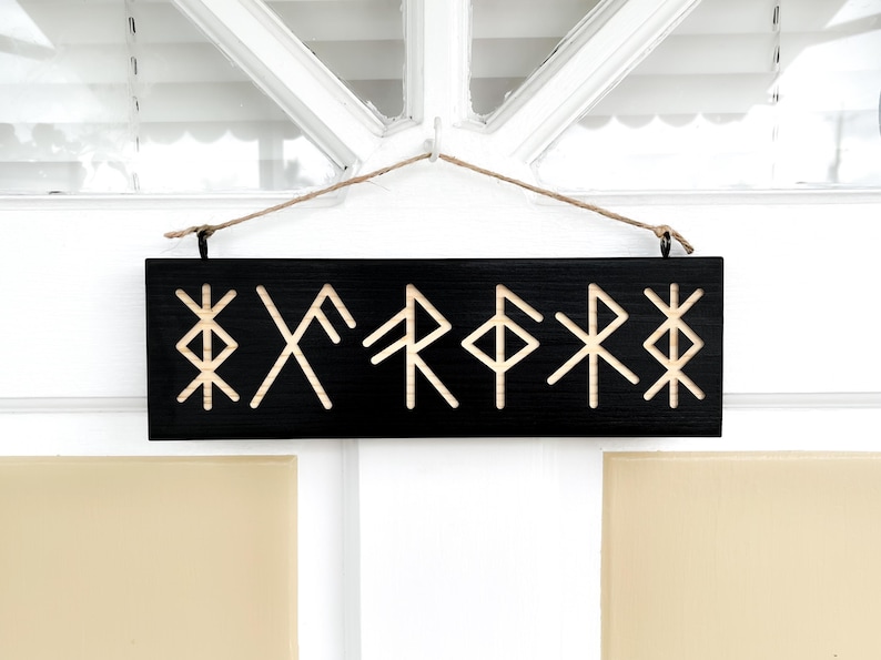 Handcrafted Protection Bind Rune Board. Protection, Good Luck, Energy, Health, Love. Bind Runes for home, office, or personal protection.