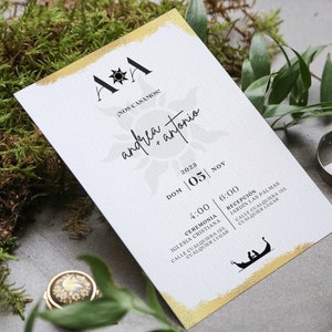 Plantilla de invitación de boda enredada