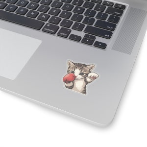 Boxing Cat Sticker: Gym Workout, New Years Resolution image 3