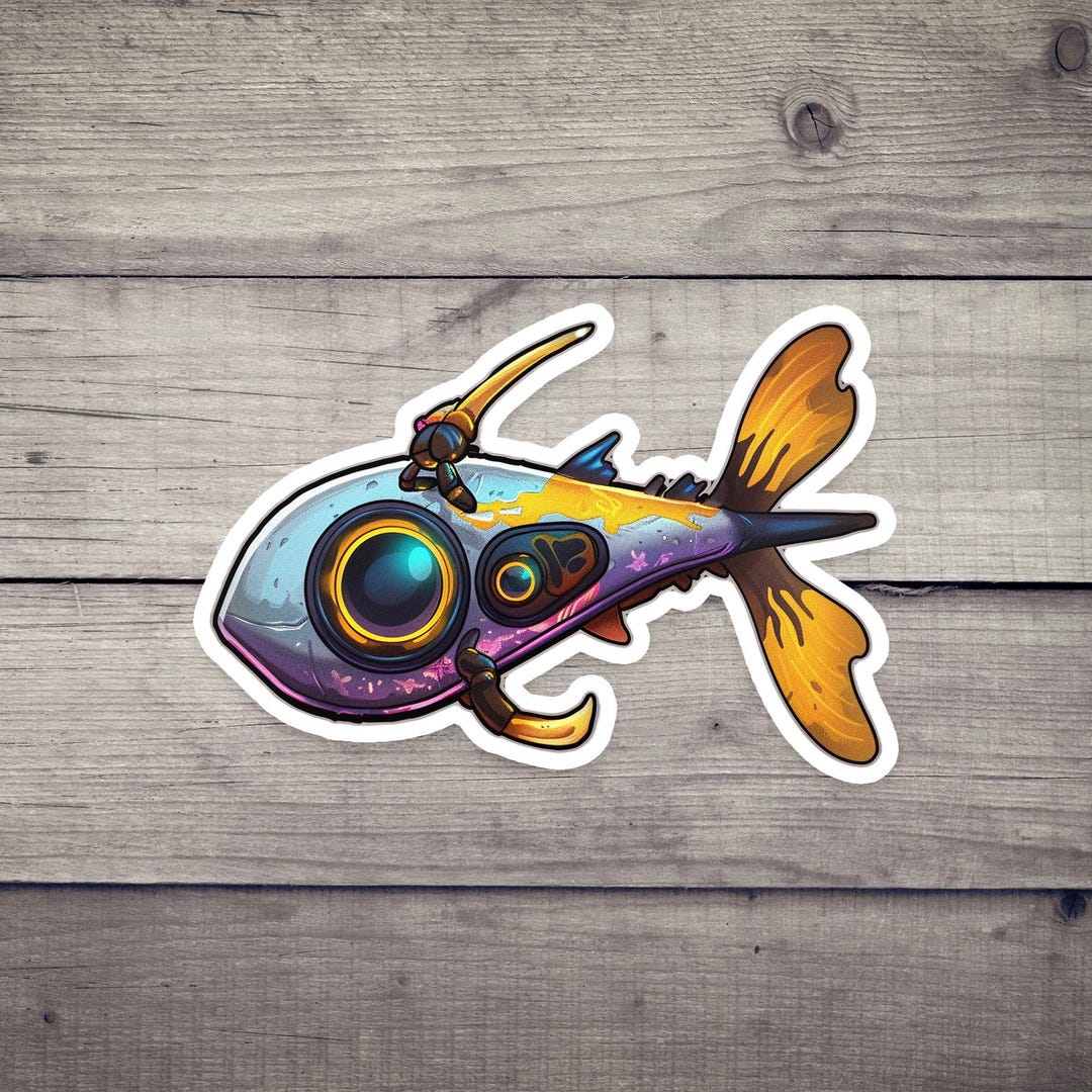 Bionic Fish Kiss-cut Sticker - Robotic Fish Vinyl Decal for Laptops ...