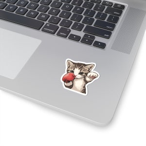 Boxing Cat Sticker: Gym Workout, New Years Resolution image 6