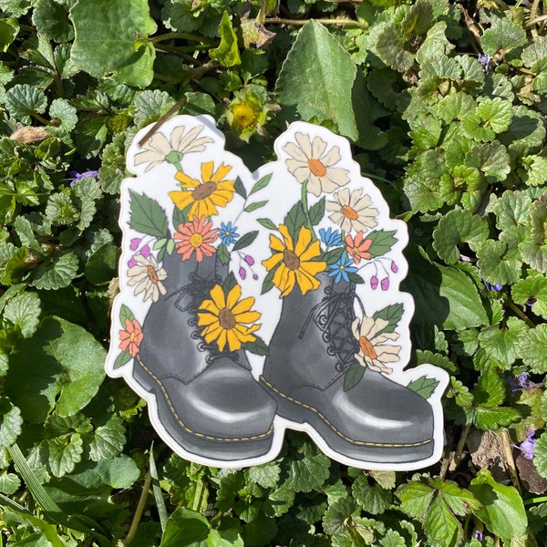 Flower Doc Marten Boots Sticker for Laptop