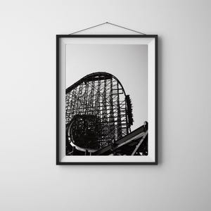 Ohio stalen achtbaan fotoprint, Sandusky Amusement Park fotoprint, kunst aan de muur,