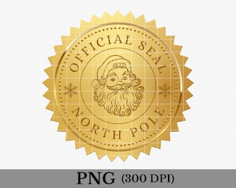 Santa Gold Seal PNG Official Seal North Pole Christmas Santa Claus Stamp for Letter From Santa Golden Sticker Clipart Nice List Clipart