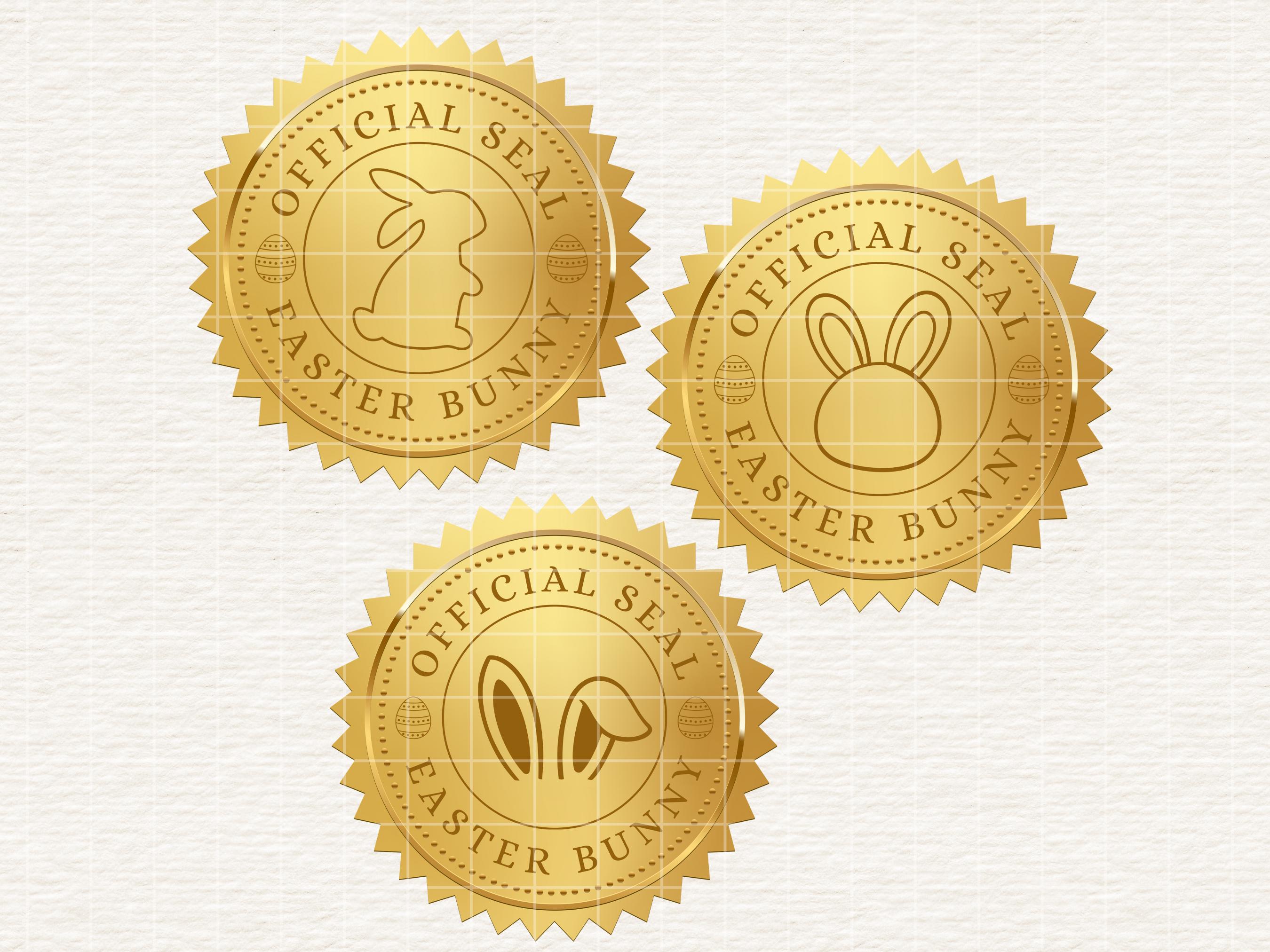 Easter Bunny Official Seal PNG, Letter from the Easter Bunny Clip Art, Gold Foil Easter Bunny Stamp, Easter Letter Mail for Kids